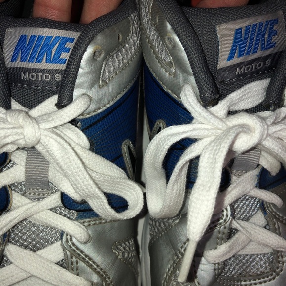 Nike Air + Moto 9 Mens Running Shoes Sneakers Silver Black Blue Size US 10.5 - Picture 9 of 10